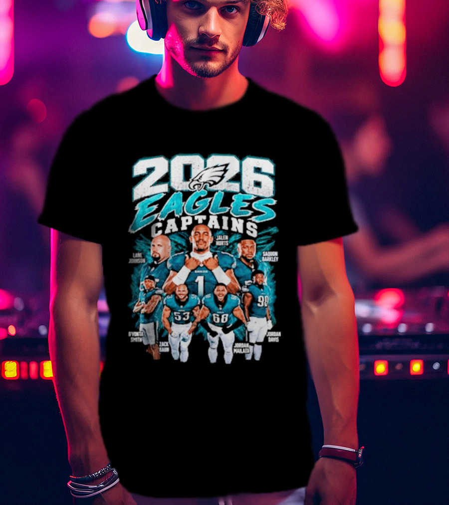 2026 Philadelphia Eagles Captains Black Collection T-Shirt