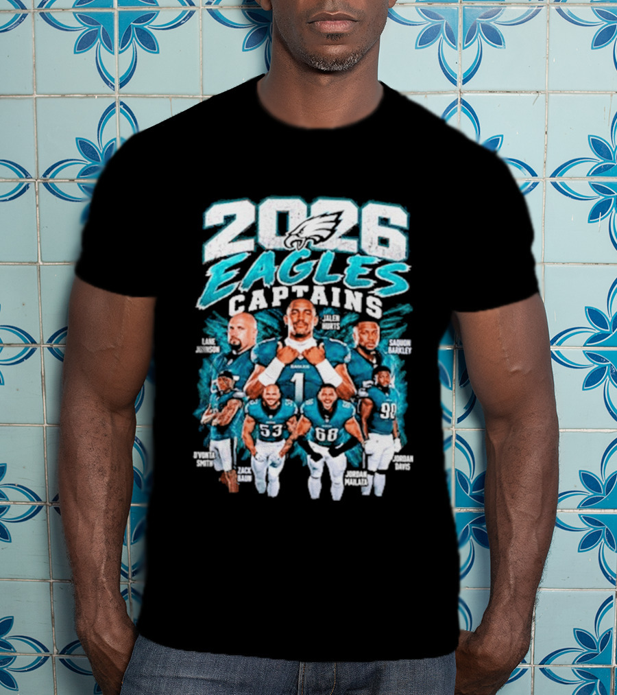 2026 Philadelphia Eagles Captains Black Collection T-Shirt