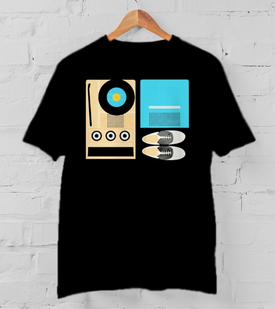 Sam And Suzy Essentials Moonrise Kingdom Record Player Sneakers T-Shirt