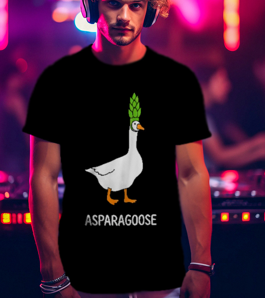 Asparagoose Goose Asparagus Head T-Shirt