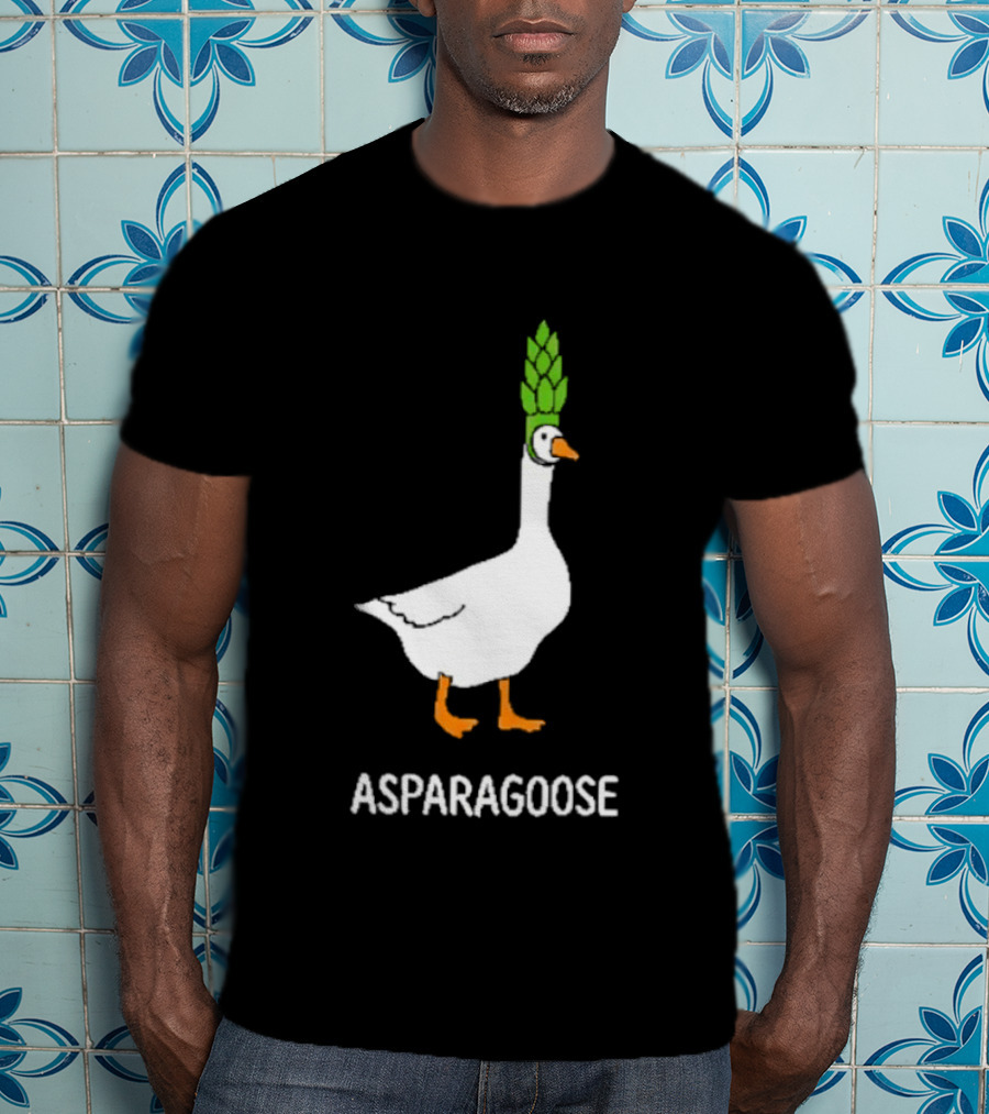 Asparagoose Goose Asparagus Head T-Shirt