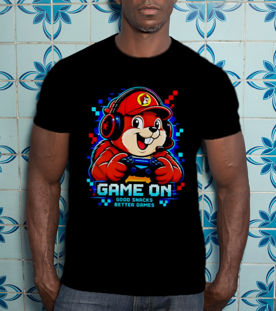 Buc Ee's X Gamer Game On Good Snacks Better Games T-Shirt