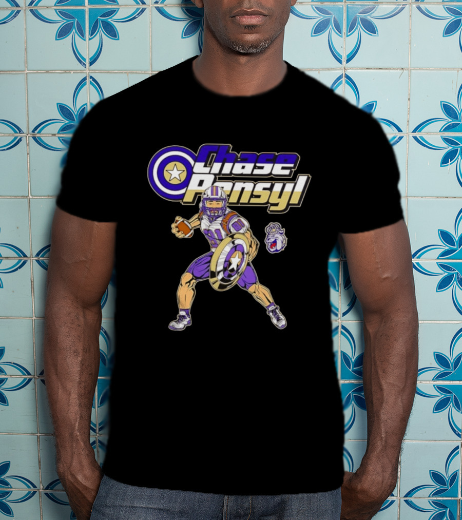 Chase Pensyl James Madison Dukes Football Superhero T-Shirt