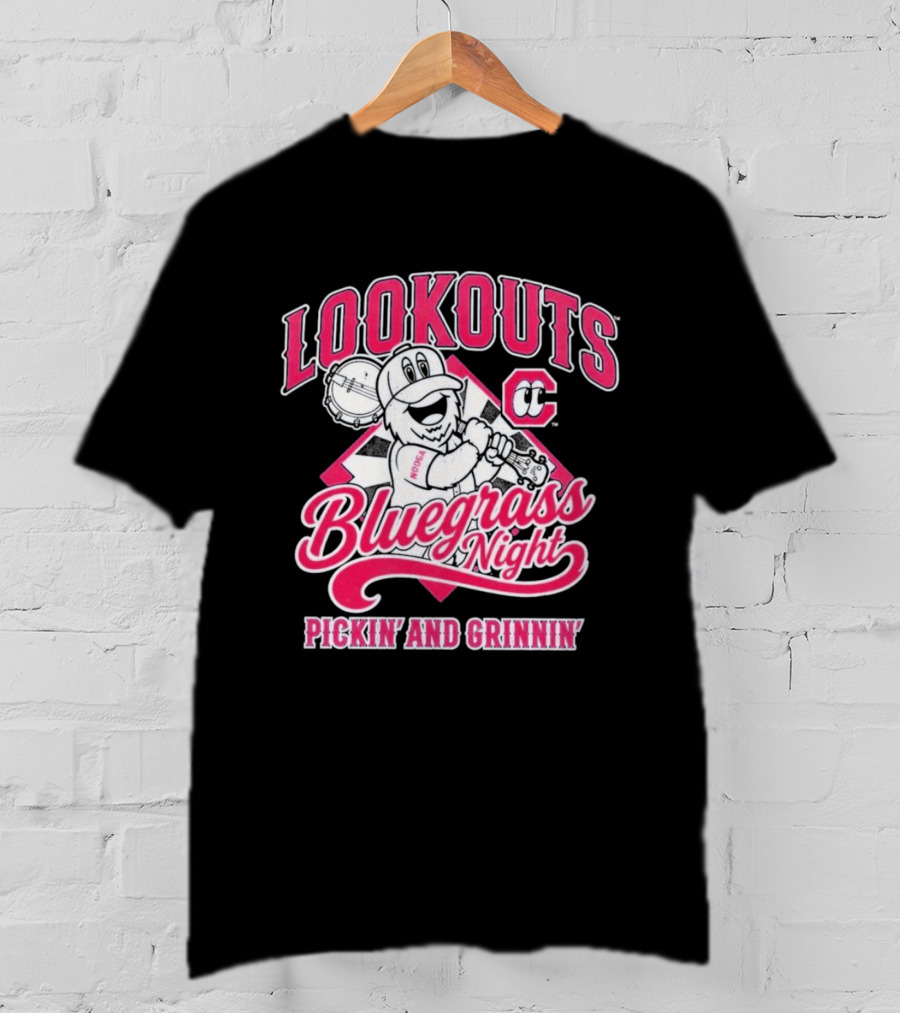 Lookouts Bluegrass Night Pickin' And Grinnin' Chattanooga Baseball C T-Shirt