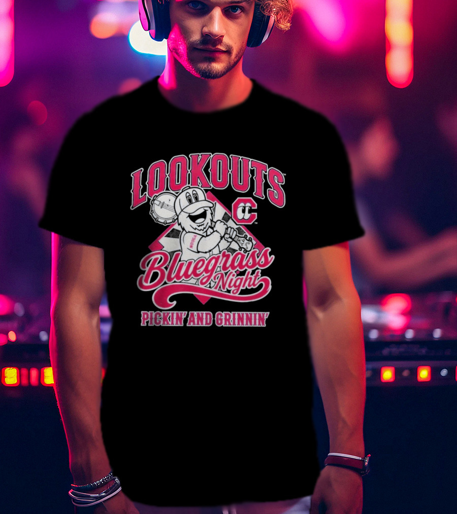 Lookouts Bluegrass Night Pickin' And Grinnin' Chattanooga Baseball C T-Shirt