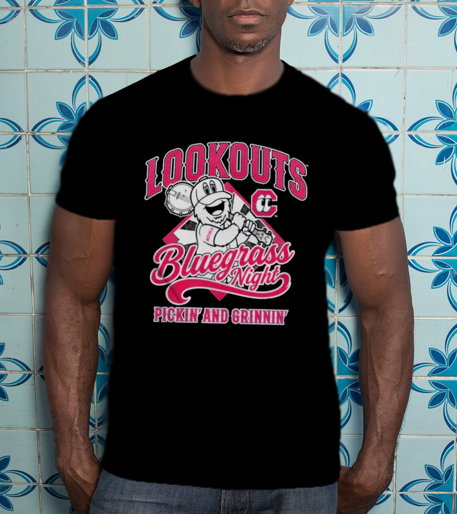 Lookouts Bluegrass Night Pickin' And Grinnin' Chattanooga Baseball C T-Shirt