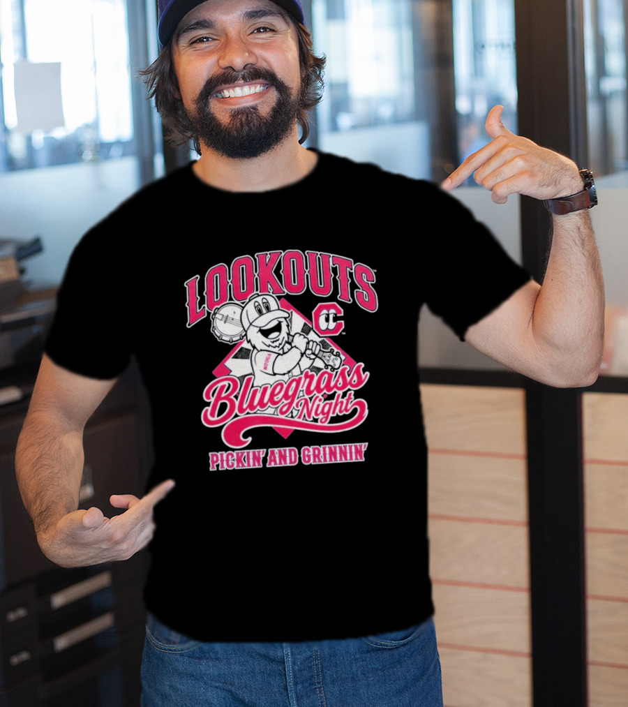 Lookouts Bluegrass Night Pickin' And Grinnin' Chattanooga Baseball C T-Shirt