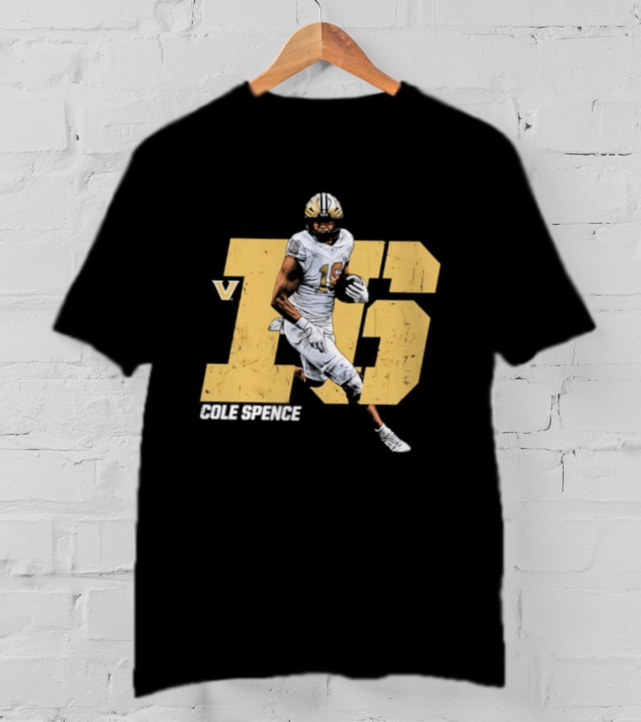 Vanderbilt Commodores Cole Spence 16 NCAA Football Player Pose T-Shirt