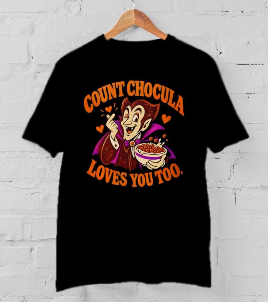 Count Chocula Loves You Too Vintage Cereal Monster Breakfast Fun T-Shirt