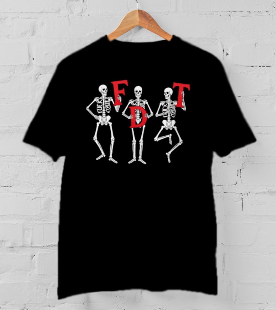 Dancing Skeletons FDT Halloween Party Fun Quirky Costume T-Shirt