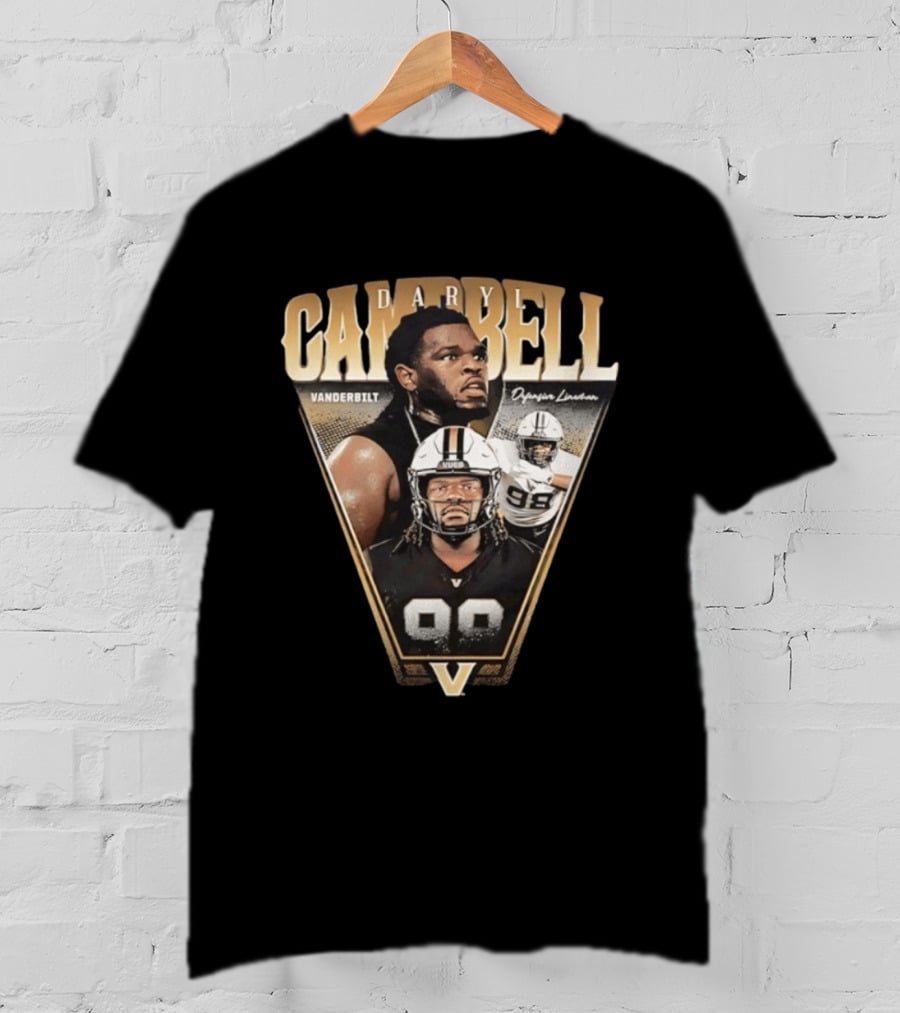 Daryl Campbell Vanderbilt Defensive Lineman NCAA Football T-Shirt