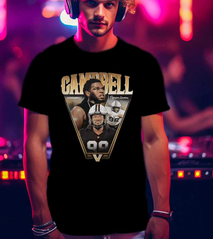 Daryl Campbell Vanderbilt Defensive Lineman NCAA Football T-Shirt