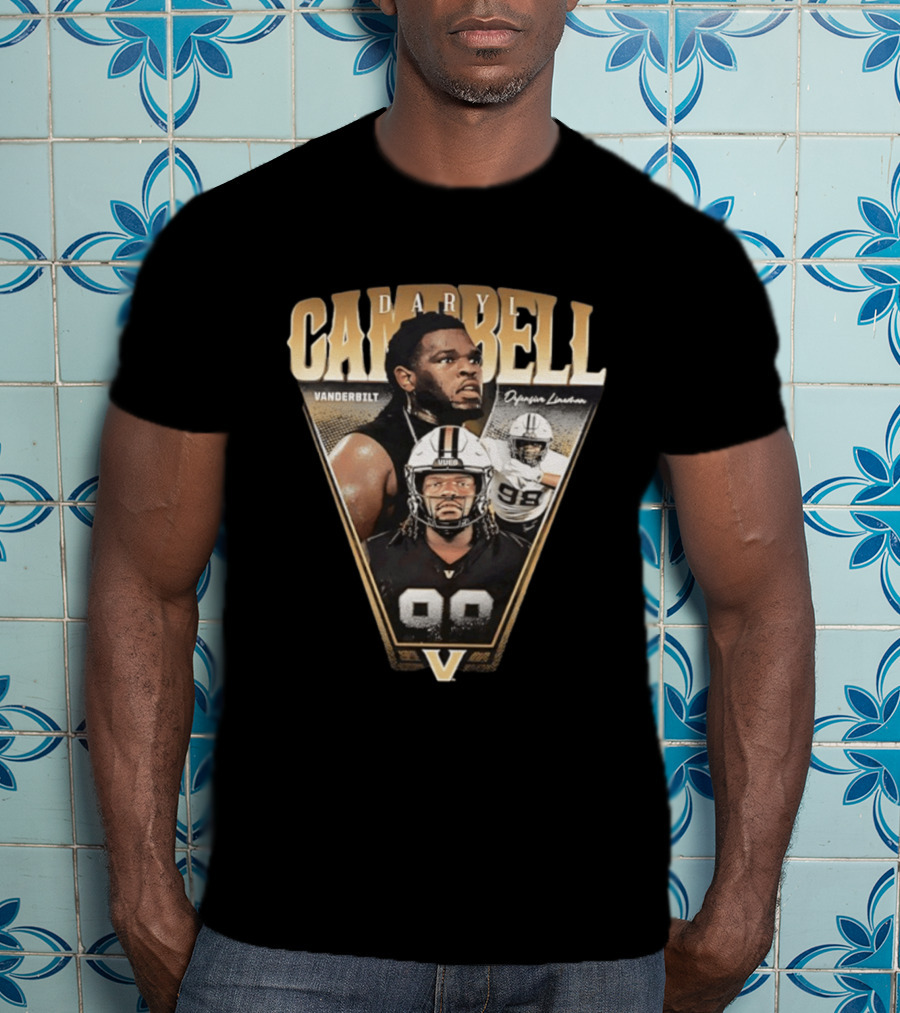 Daryl Campbell Vanderbilt Defensive Lineman NCAA Football T-Shirt