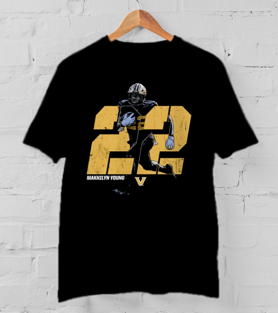 Makhilyn Young 22 Vanderbilt Commodores NCAA Football Player V T-Shirt