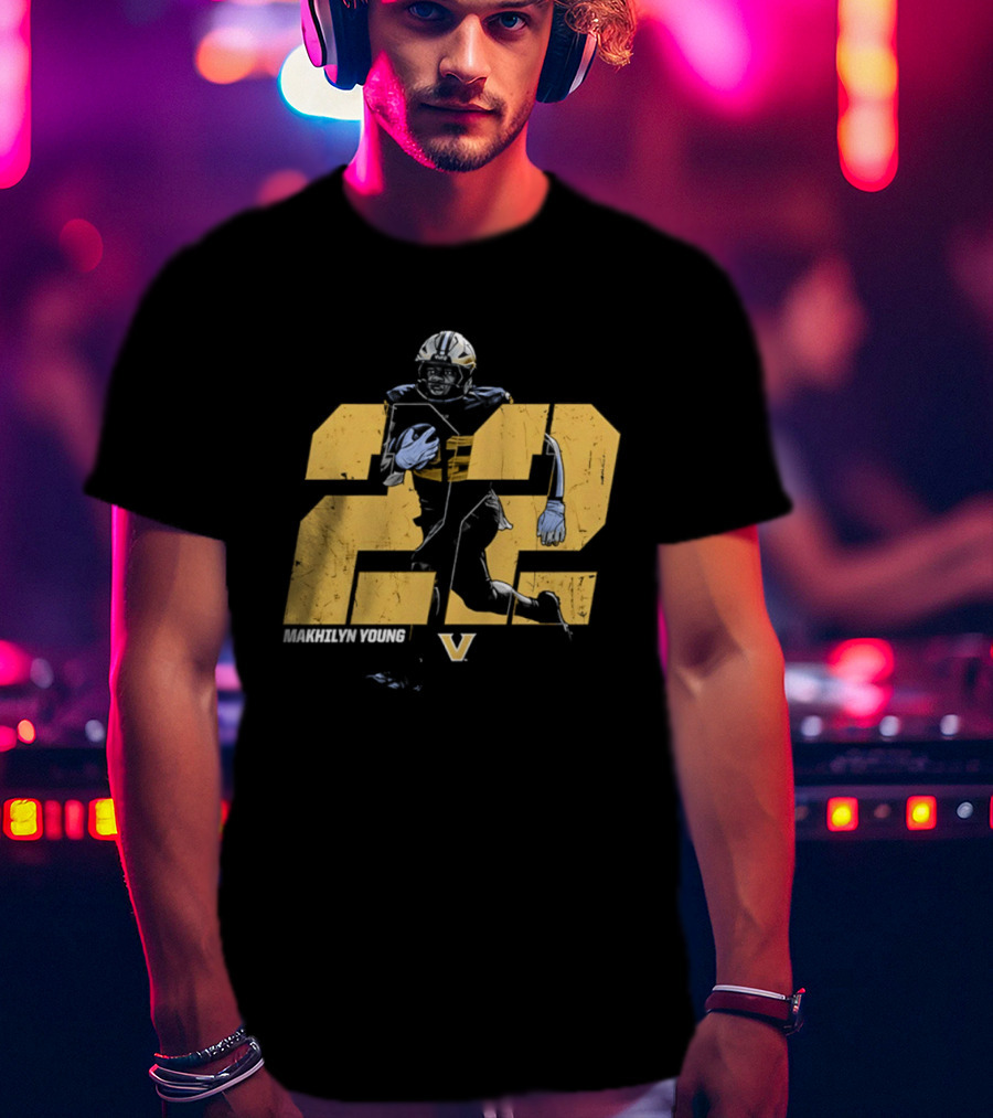Makhilyn Young 22 Vanderbilt Commodores NCAA Football Player V T-Shirt