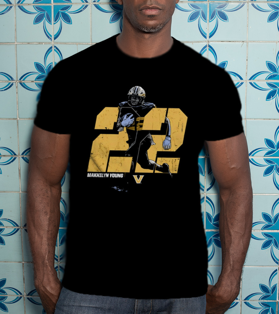 Makhilyn Young 22 Vanderbilt Commodores NCAA Football Player V T-Shirt