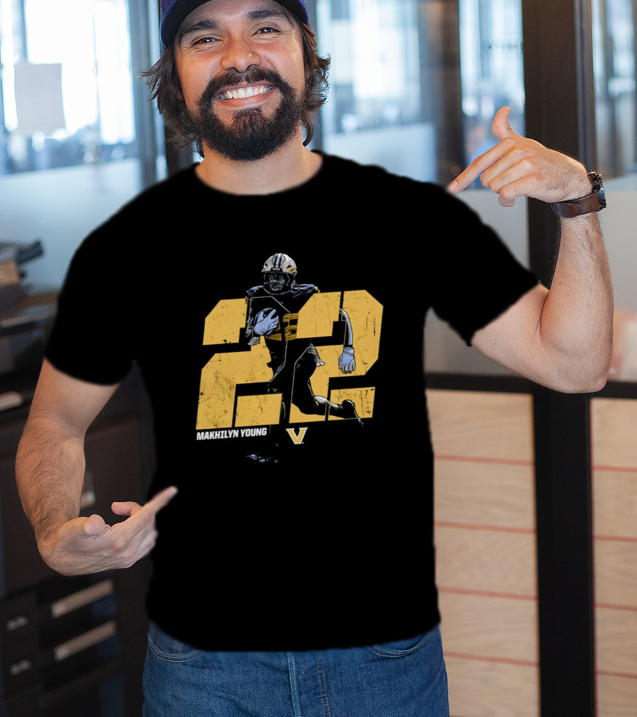 Makhilyn Young 22 Vanderbilt Commodores NCAA Football Player V T-Shirt