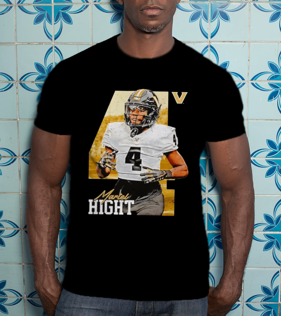 Vanderbilt Commodores Martel Hight 4 NCAA Football Player T-Shirt