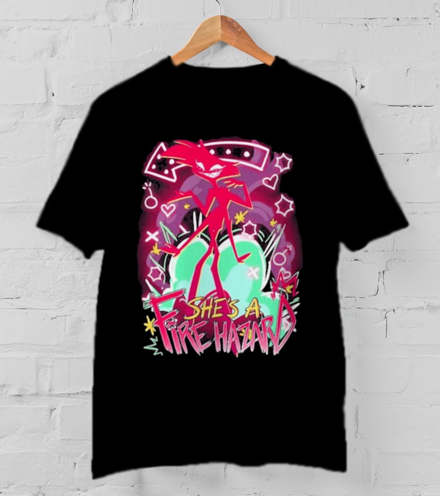 Hazbin Angel Dust She's A Fire Hazard T-Shirt