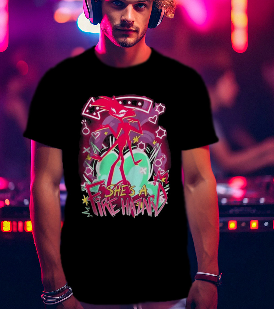 Hazbin Angel Dust She's A Fire Hazard T-Shirt