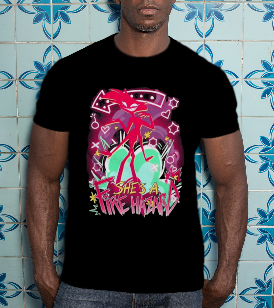 Hazbin Angel Dust She's A Fire Hazard T-Shirt