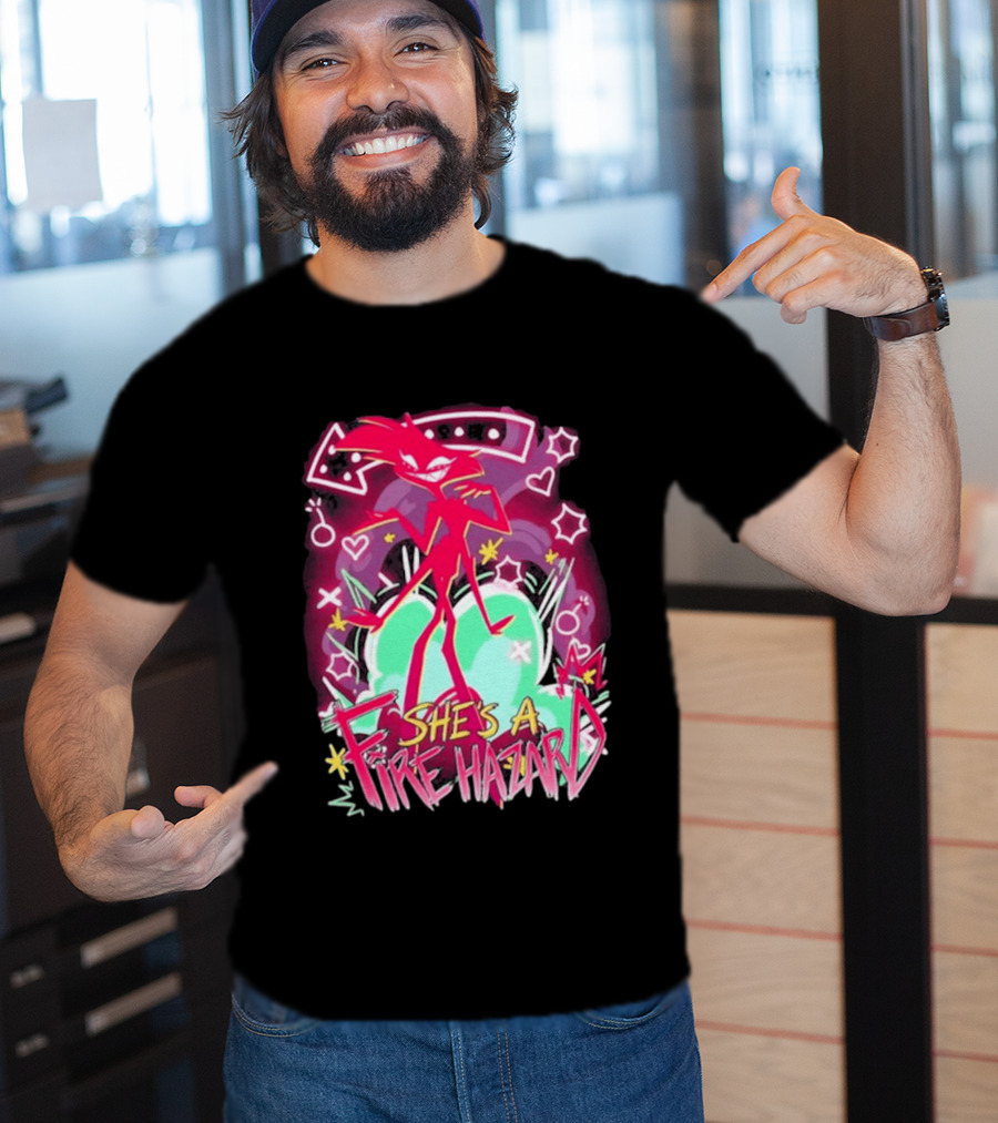 Hazbin Angel Dust She's A Fire Hazard T-Shirt