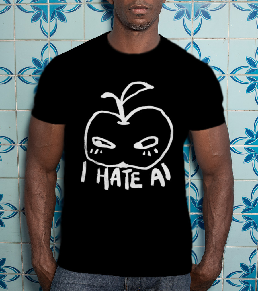 I Hate AI Apple Anti AI Technology Digital T-Shirt