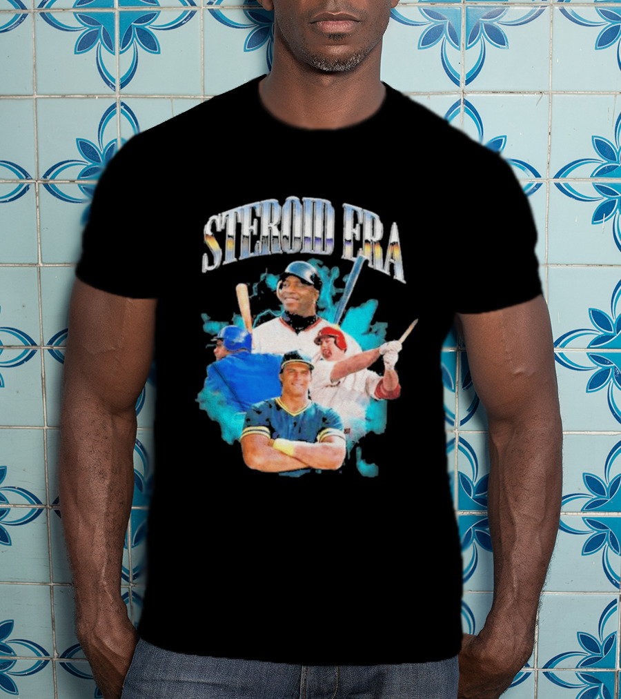 Steroid Era Baseball Players Montage With Bats And Uniforms T-Shirt