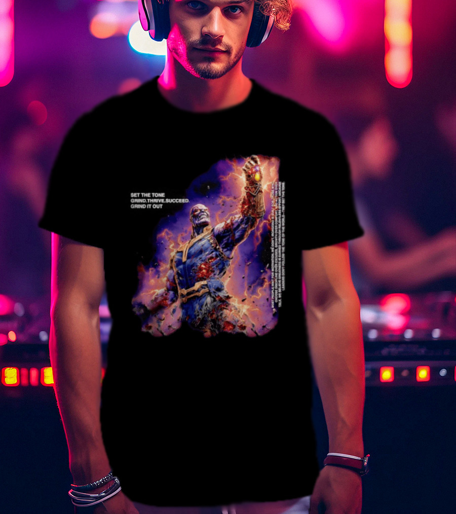 Thanos Set The Tone Grind Thrive Succeed Marvel Comics T-Shirt