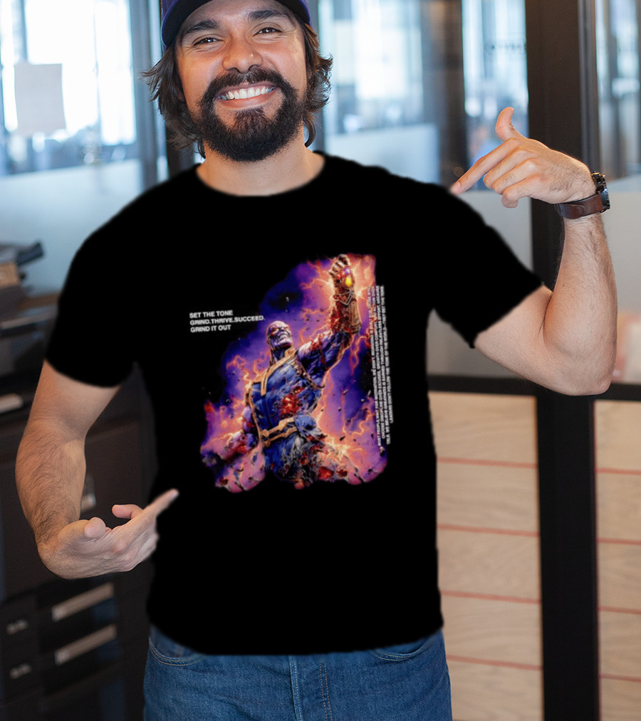 Thanos Set The Tone Grind Thrive Succeed Marvel Comics T-Shirt