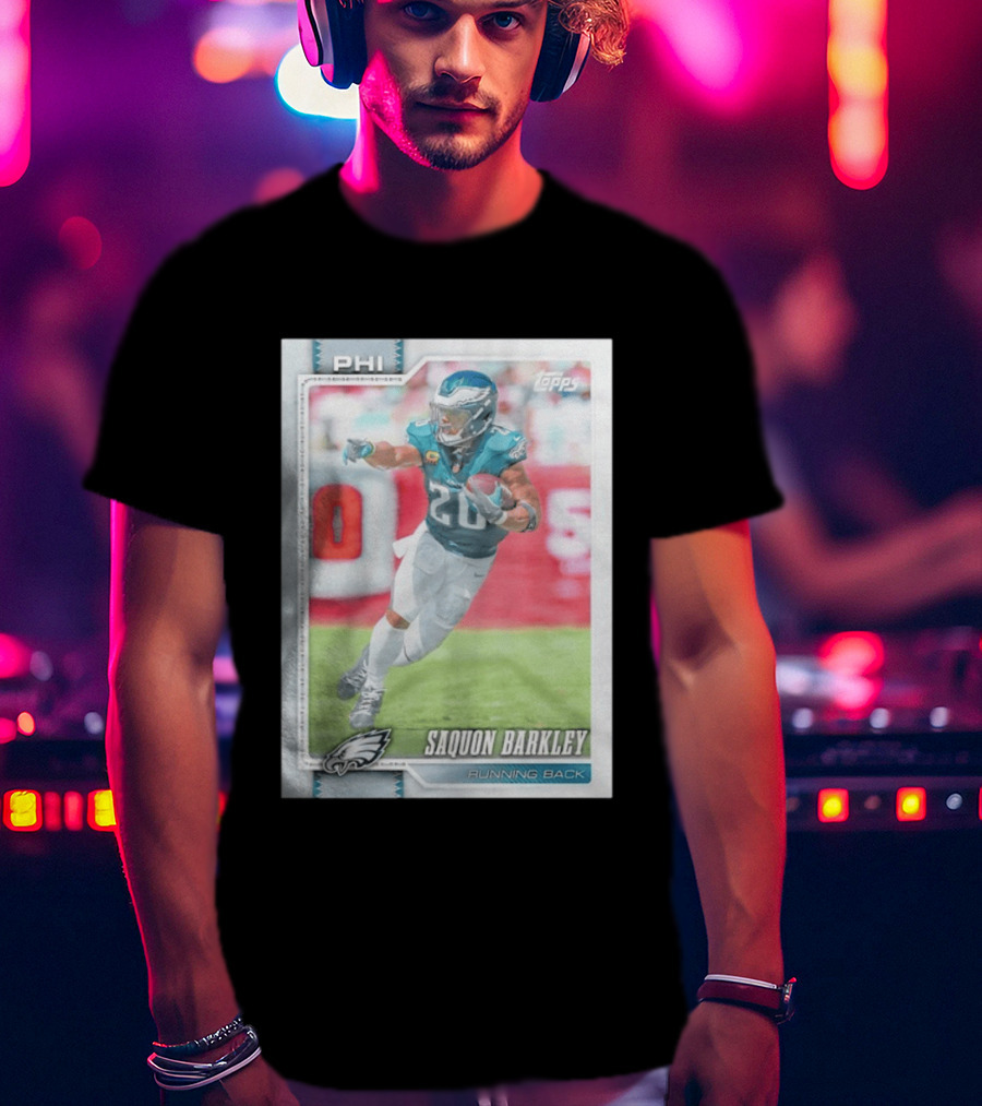 Saquon Barkley Topps Philadelphia Eagles 2026 Running Back Card T-Shirt