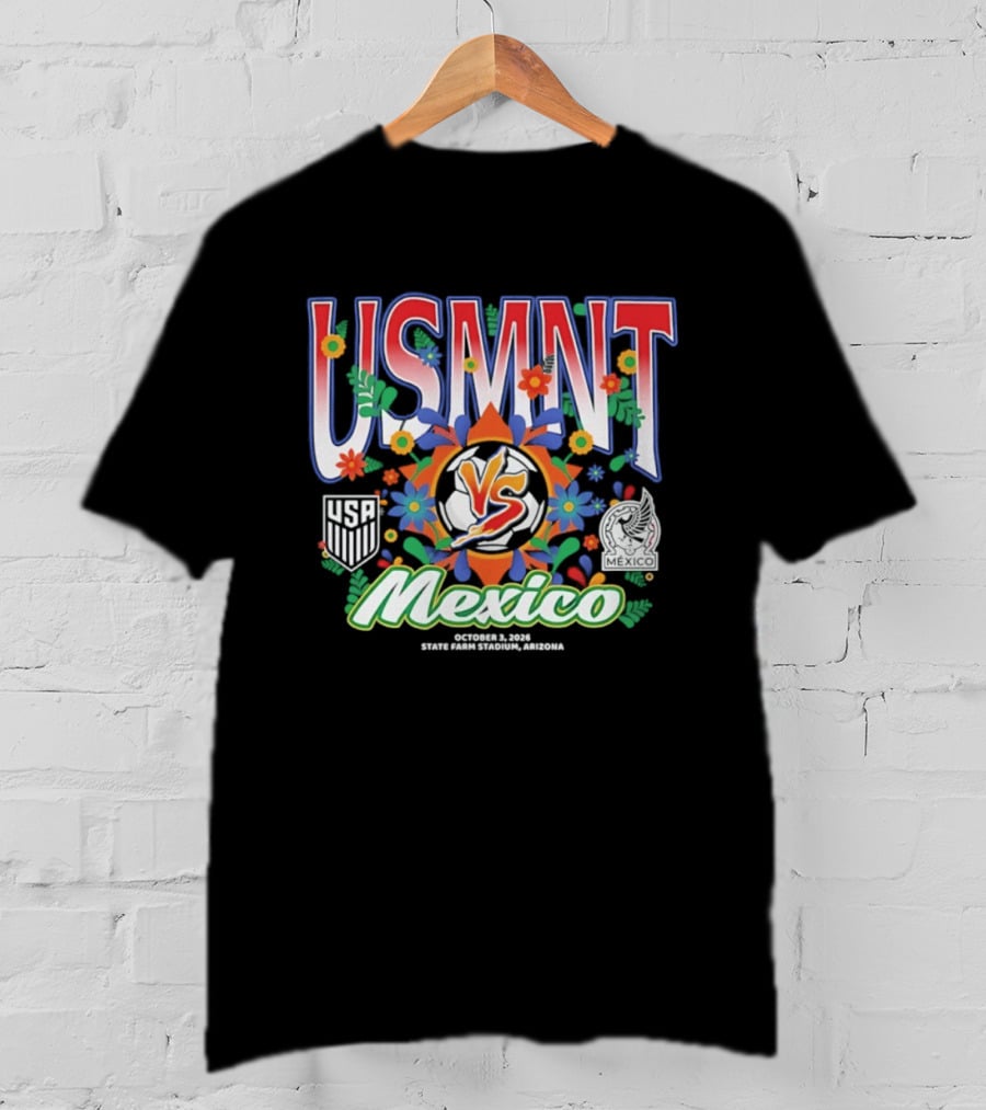USMNT Vs Mexico 2026 Soccer Floral Celebration T-Shirt