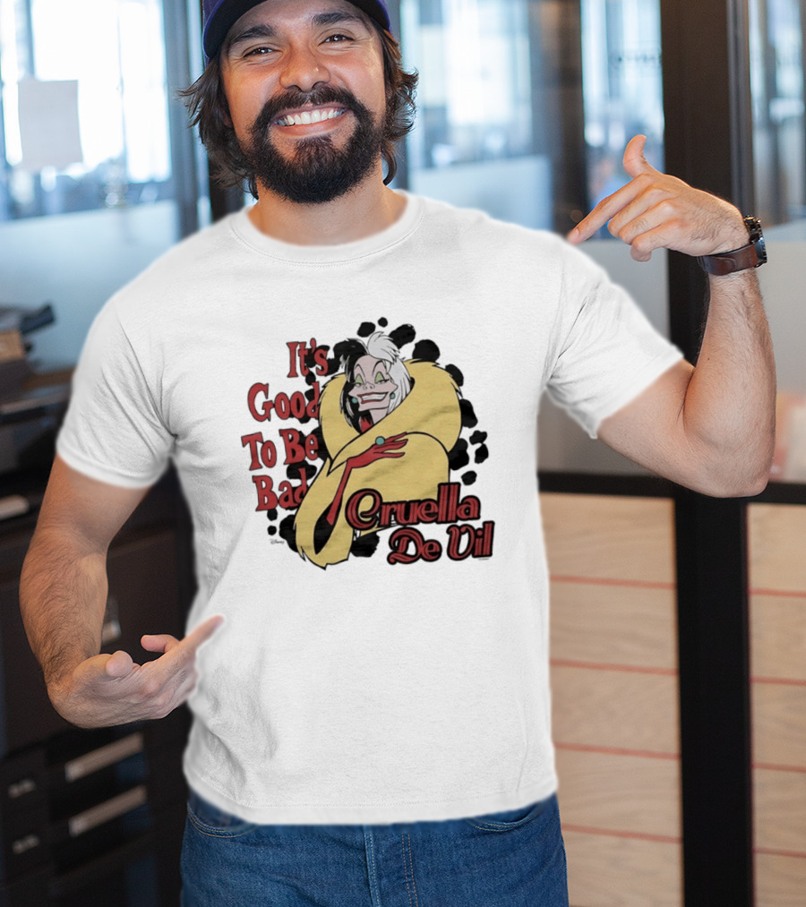 101 Dalmatians Cruella De Vil It's Good To Be Bad Retro Cartoon Villain T-Shirt