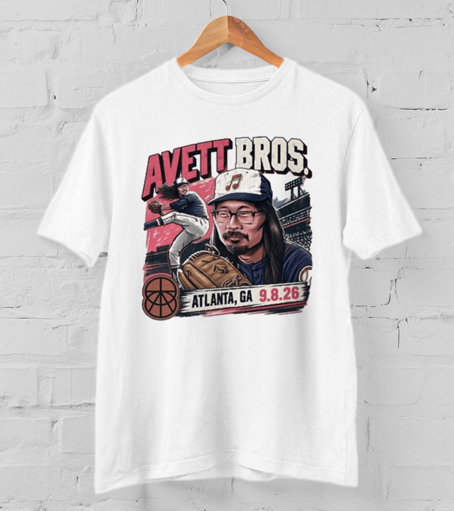 Avett Bros Baseball Themed Atlanta GA Sep 08 2026 Concert T-Shirt