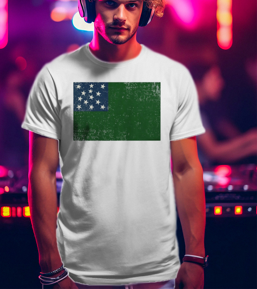 Vermont Historical Green Mountain Boys Flag Distressed T-Shirt
