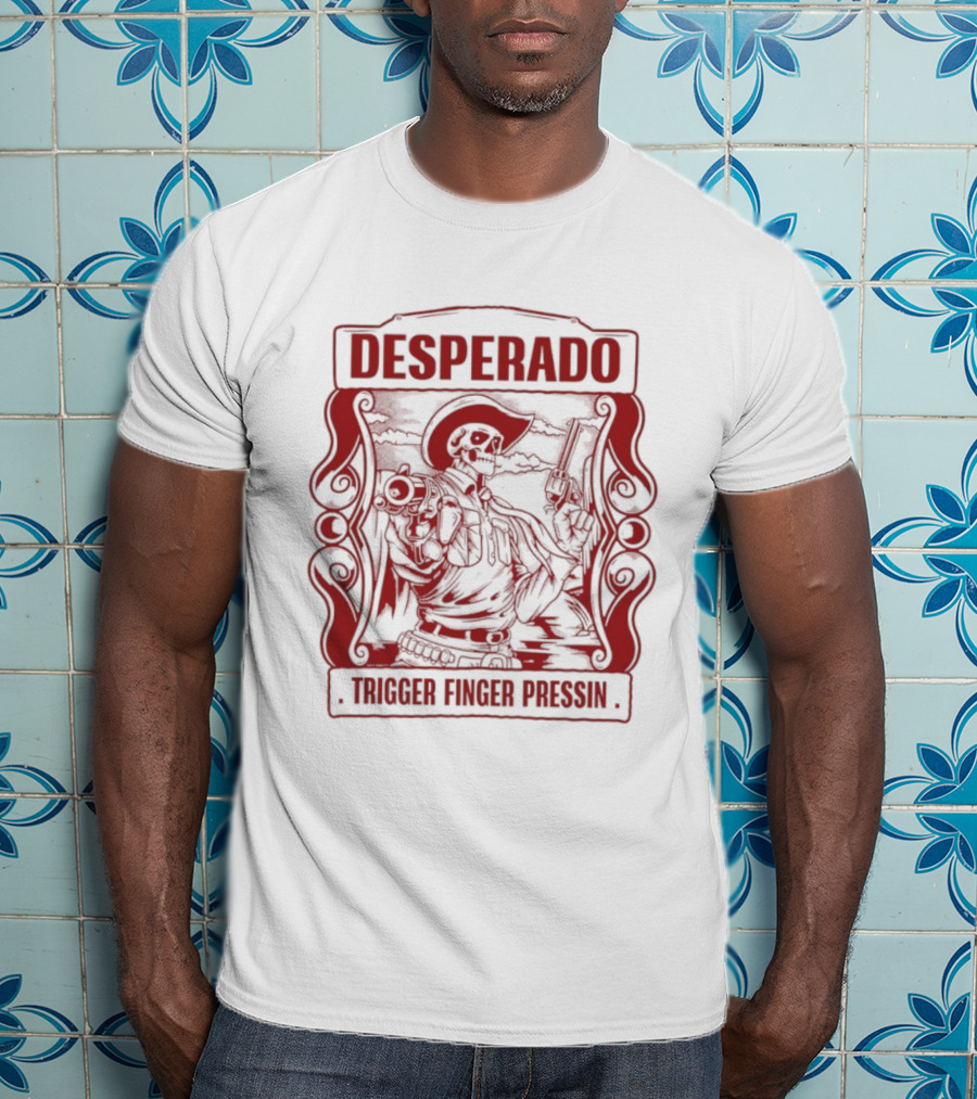 Desperado Trigger Finger Pressing Skeleton T-Shirt