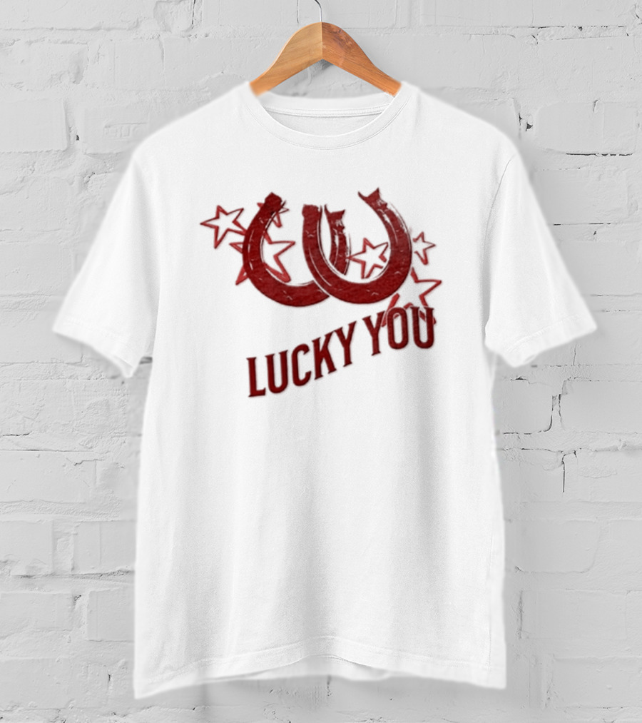 Lucky You Two Horseshoes Stars T-Shirt