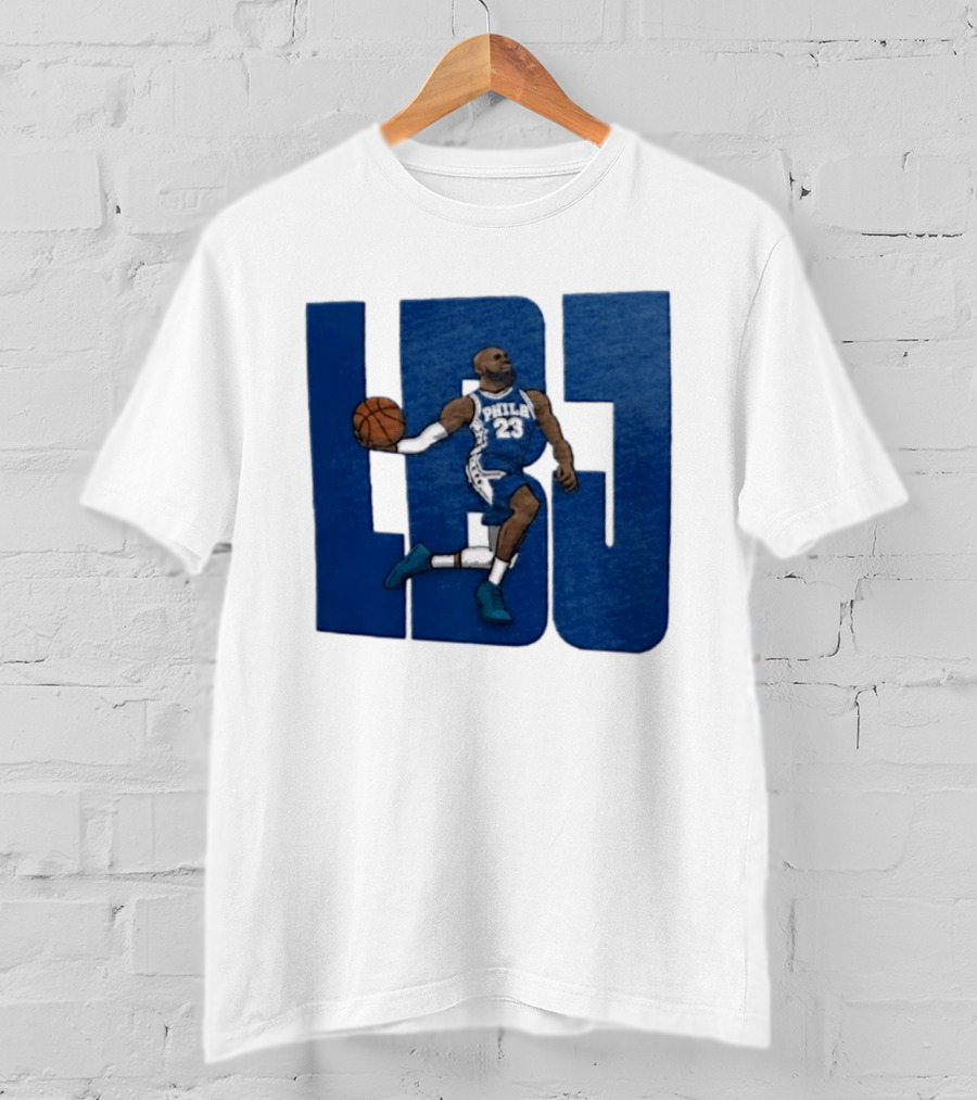 Philadelphia 76ers LBJ 23 Dribbling Basketball Caricature T-Shirt