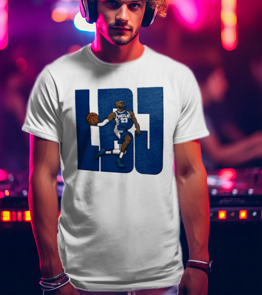 Philadelphia 76ers LBJ 23 Dribbling Basketball Caricature T-Shirt