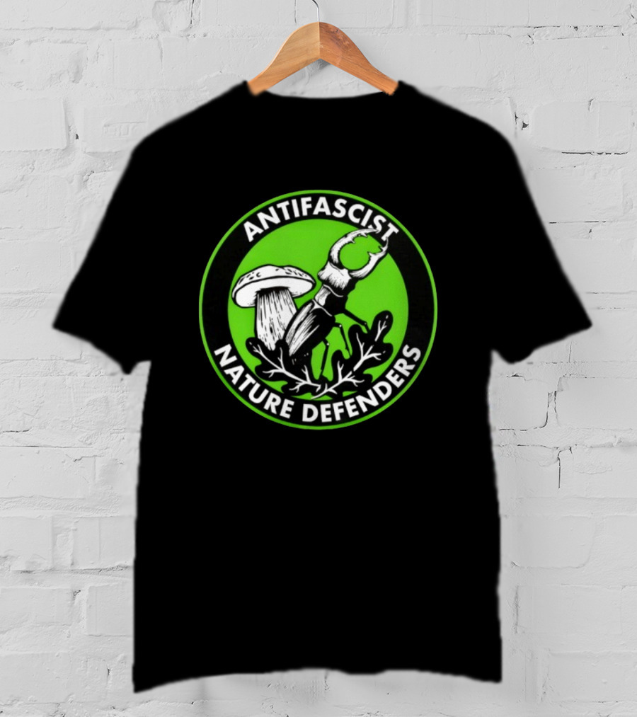Antifascist Nature Defenders Mushroom Beetle T-Shirt