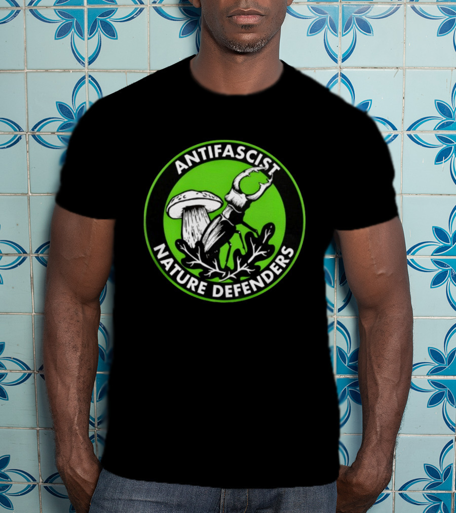 Antifascist Nature Defenders Mushroom Beetle T-Shirt