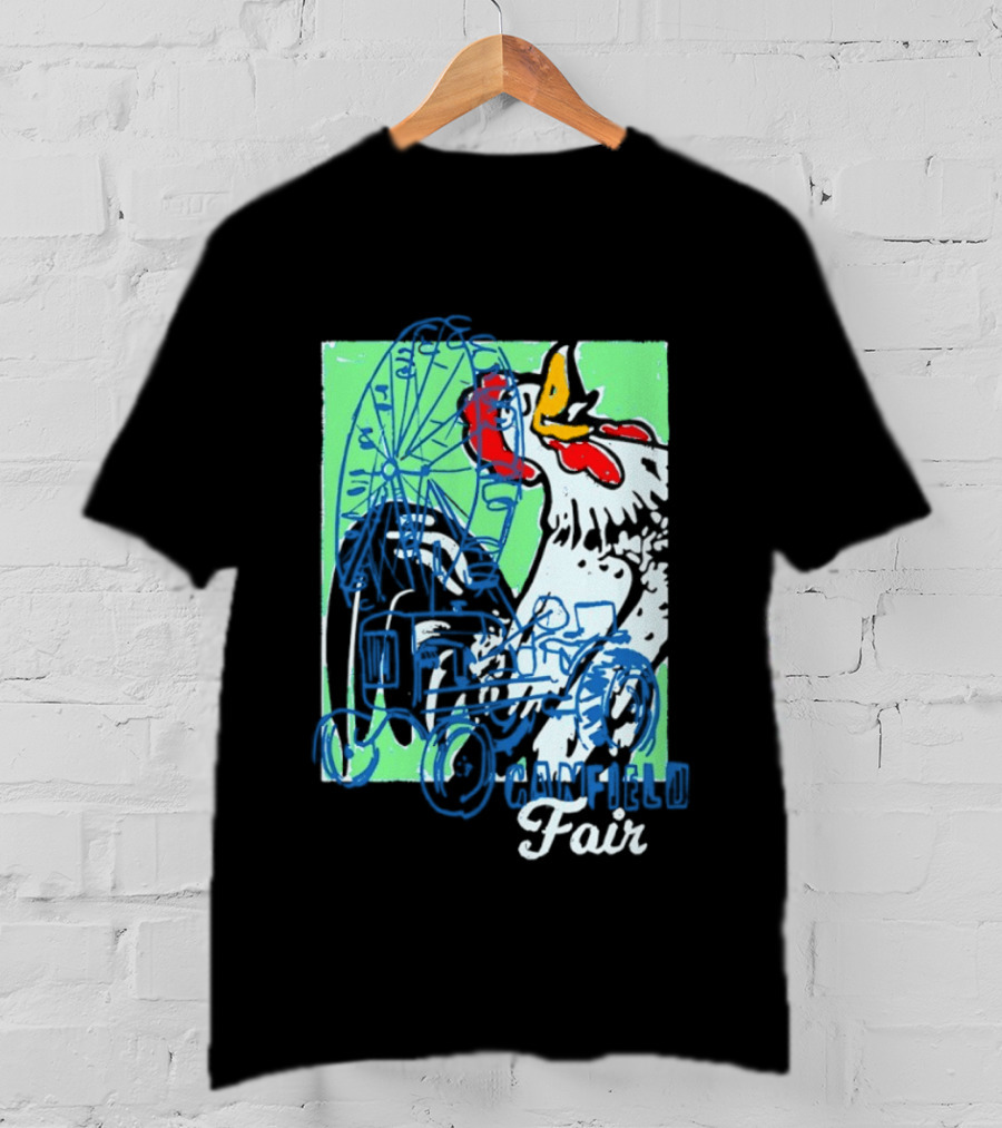 Canfield Fair Rooster Tractor Ferris Wheel Paint T-Shirt