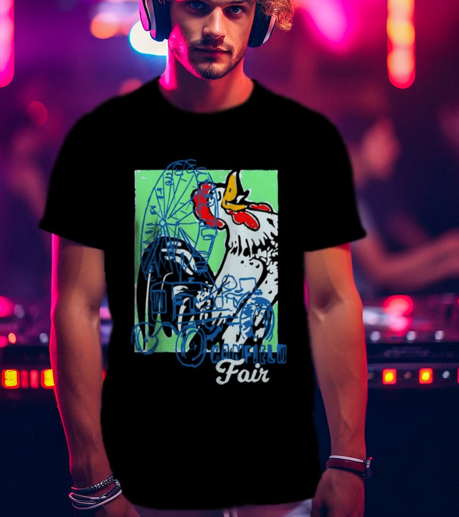 Canfield Fair Rooster Tractor Ferris Wheel Paint T-Shirt