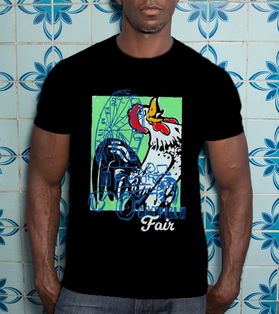 Canfield Fair Rooster Tractor Ferris Wheel Paint T-Shirt