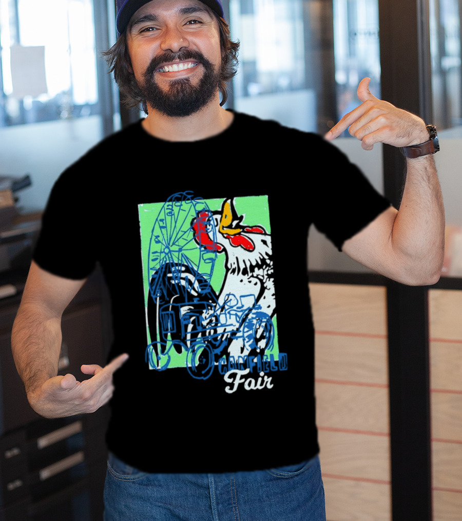 Canfield Fair Rooster Tractor Ferris Wheel Paint T-Shirt
