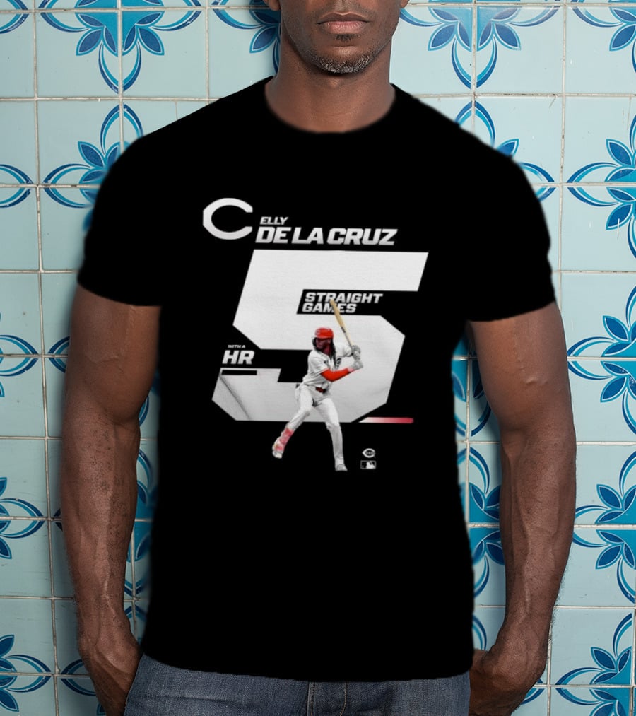Elly De La Cruz 5 Straight Game 26 HR Baseball Player T-Shirt