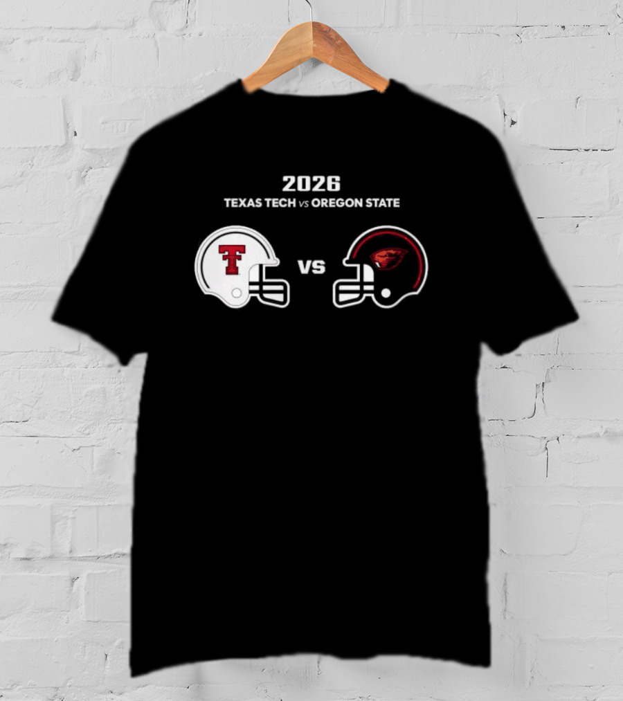 2026 Texas Tech Vs Oregon State Football Matchup Helmets T-Shirt