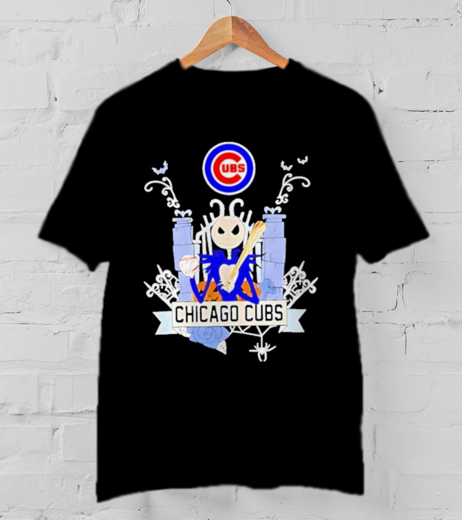 Chicago Cubs Halloween 2026 Jack Skellington Collaboration T-Shirt