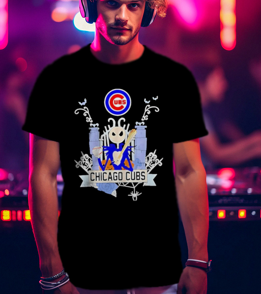 Chicago Cubs Halloween 2026 Jack Skellington Collaboration T-Shirt