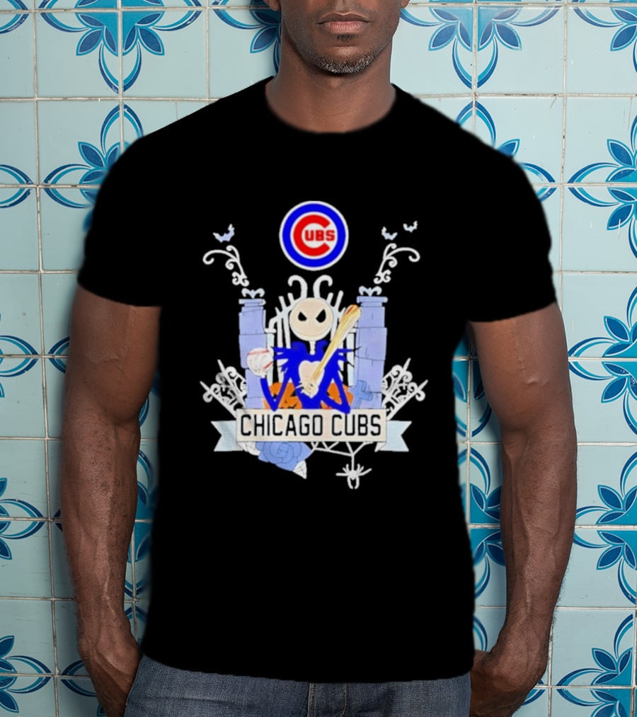 Chicago Cubs Halloween 2026 Jack Skellington Collaboration T-Shirt